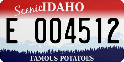 ID license plate E004512