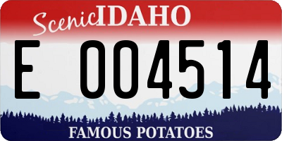 ID license plate E004514