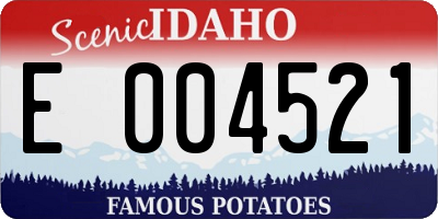 ID license plate E004521