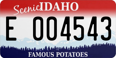 ID license plate E004543