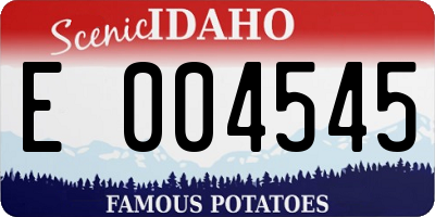 ID license plate E004545