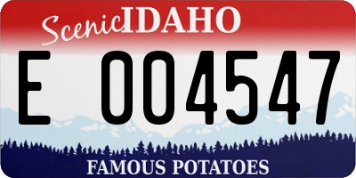 ID license plate E004547