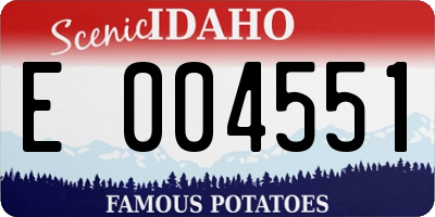 ID license plate E004551