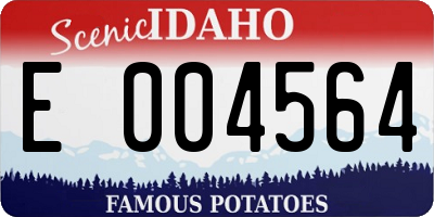 ID license plate E004564