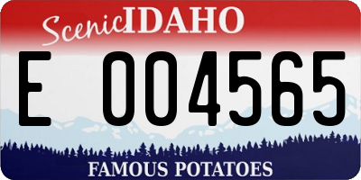 ID license plate E004565