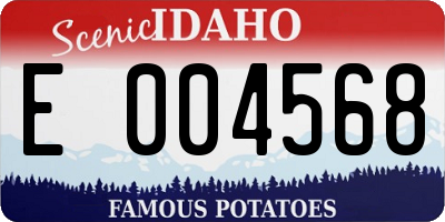 ID license plate E004568