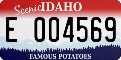 ID license plate E004569