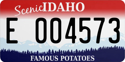 ID license plate E004573