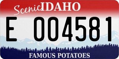 ID license plate E004581