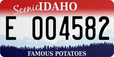 ID license plate E004582