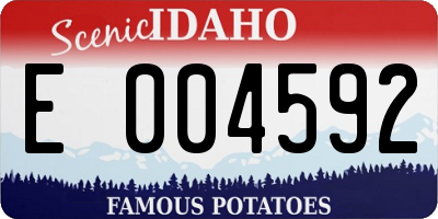 ID license plate E004592