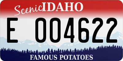 ID license plate E004622