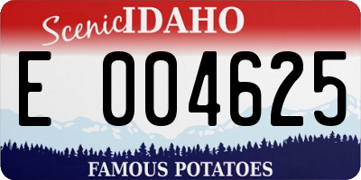 ID license plate E004625