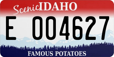 ID license plate E004627