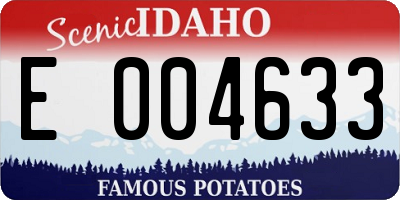 ID license plate E004633