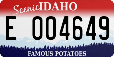 ID license plate E004649