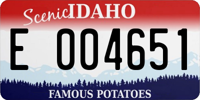 ID license plate E004651