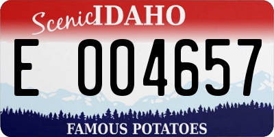 ID license plate E004657