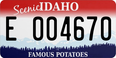 ID license plate E004670