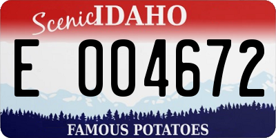 ID license plate E004672