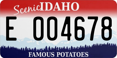 ID license plate E004678