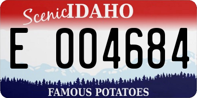 ID license plate E004684