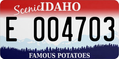 ID license plate E004703