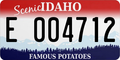 ID license plate E004712