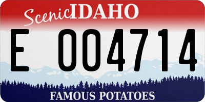 ID license plate E004714