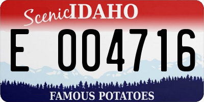 ID license plate E004716