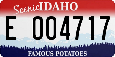 ID license plate E004717