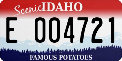 ID license plate E004721