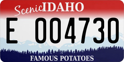 ID license plate E004730