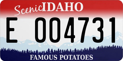 ID license plate E004731