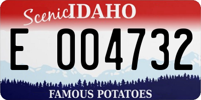 ID license plate E004732