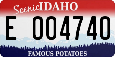 ID license plate E004740