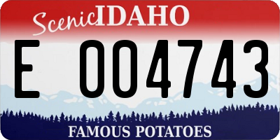 ID license plate E004743