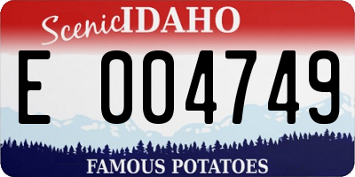 ID license plate E004749