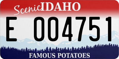 ID license plate E004751