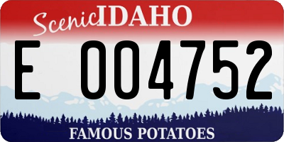 ID license plate E004752