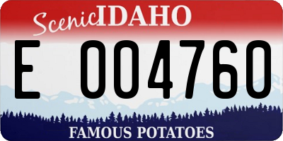 ID license plate E004760