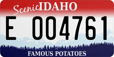 ID license plate E004761