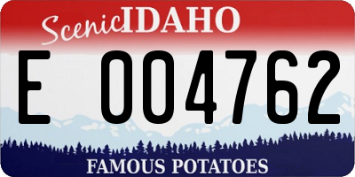 ID license plate E004762