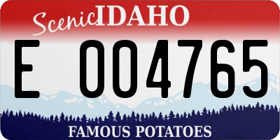ID license plate E004765