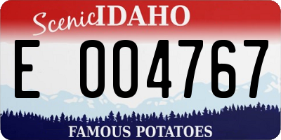 ID license plate E004767