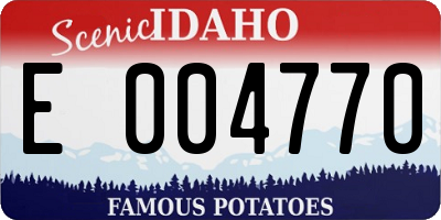 ID license plate E004770