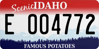 ID license plate E004772