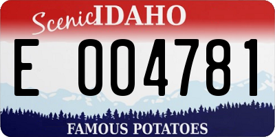 ID license plate E004781