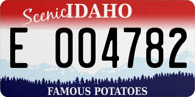 ID license plate E004782