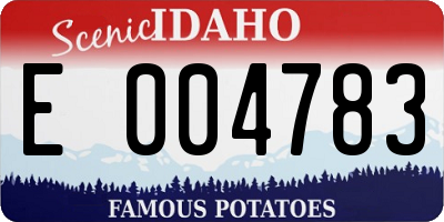 ID license plate E004783